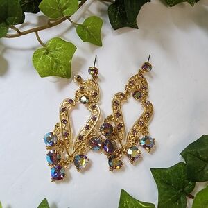 Beautiful Glam Gold with Iridescent Crystals